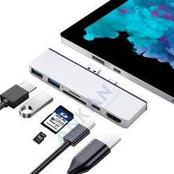 Koncentrator HyperDrive HUB 6w1 2xUSB microSD USB-C HDMI 4K dla Microsoft Surface Pro 7