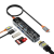 Koncentrator 6w1 usb-c z kablem 30cm na hdtv 4k@60hz 5Gb 2xUSB A 3.0 i czytnik kart SD/TF pd