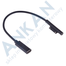 Kabel USB-C żeński do Microsoft Surface Pro 4 / 5 / 6 GO / Book / Laptop 16cm
