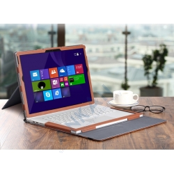 Futerał z podstawką dla Microsoft Surface Book 1 2 3 13,5 cali BRĄZOWY